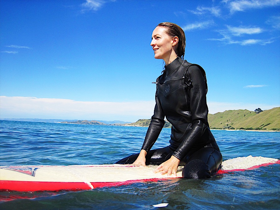 Learning to surf in New Zealand